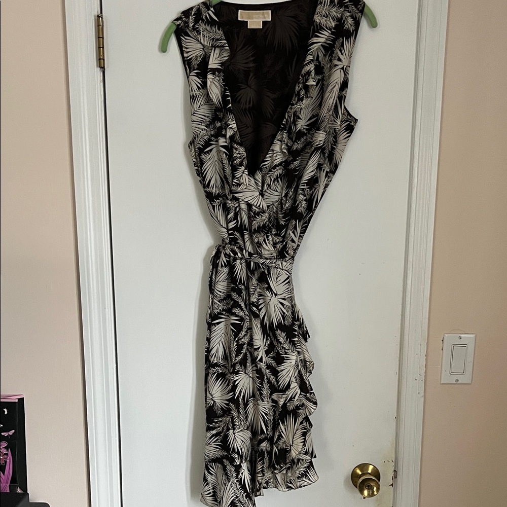 Michael Kors Brown and Cream Wrap Dress